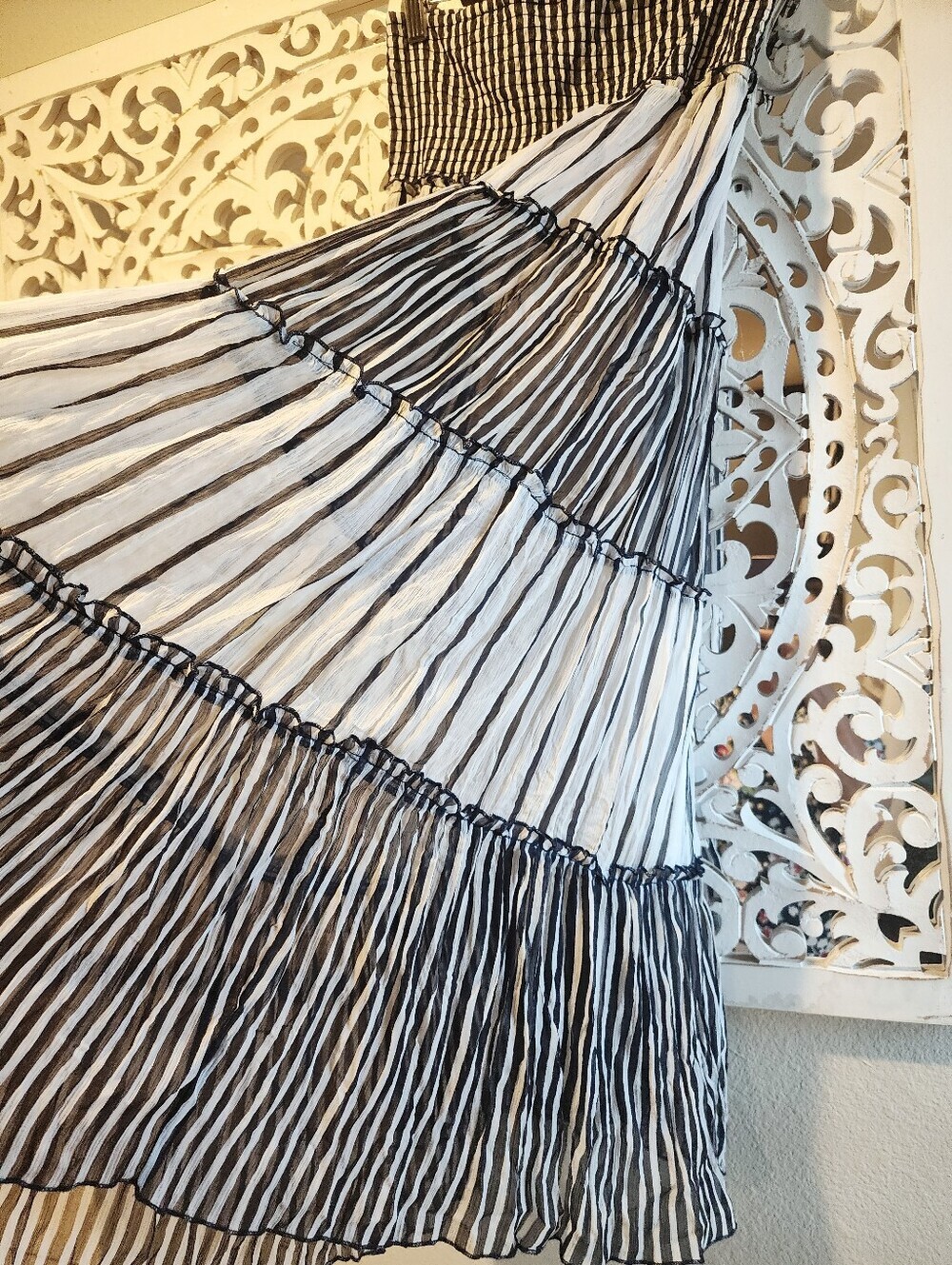 ALBERTO MAKALI 2 TONE STRIPES SKIRT SIZE SMALL - Picture 9 of 10